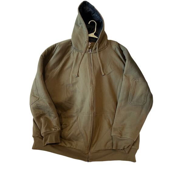 Work N Sport Cotton/Polyester Khaki Hooded Jacket Mens 3XL - Picture 1 of 3